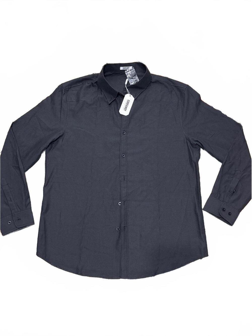Coofandy Men's Black Long Sleeve Button-Up Shirt